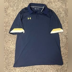 Under Armour Heat Gear Polo Shirt Stretch Men’s Navy Blue‎ XL/TG
